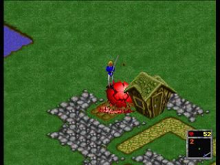 The Horde (SEGA Saturn) screenshot: Big, red, evil... thing