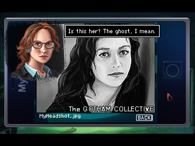 The Blackwell Epiphany (Macintosh) screenshot: A photo of our ghost lady