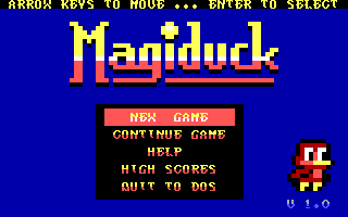 MagiDuck (DOS) screenshot: Main menu