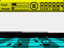 Earthlight (ZX Spectrum) screenshot: Heavy damage (and "effect" looks like glitch)
