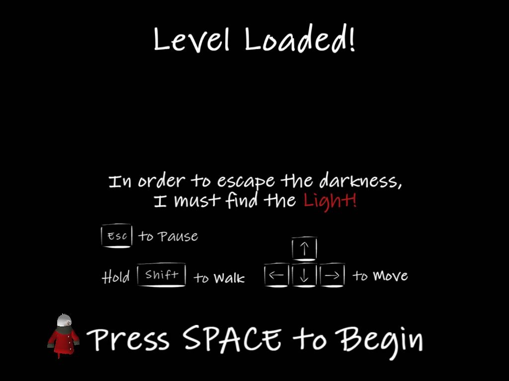 Abandon (Windows) screenshot: A level has been loaded and some instructions are shown.