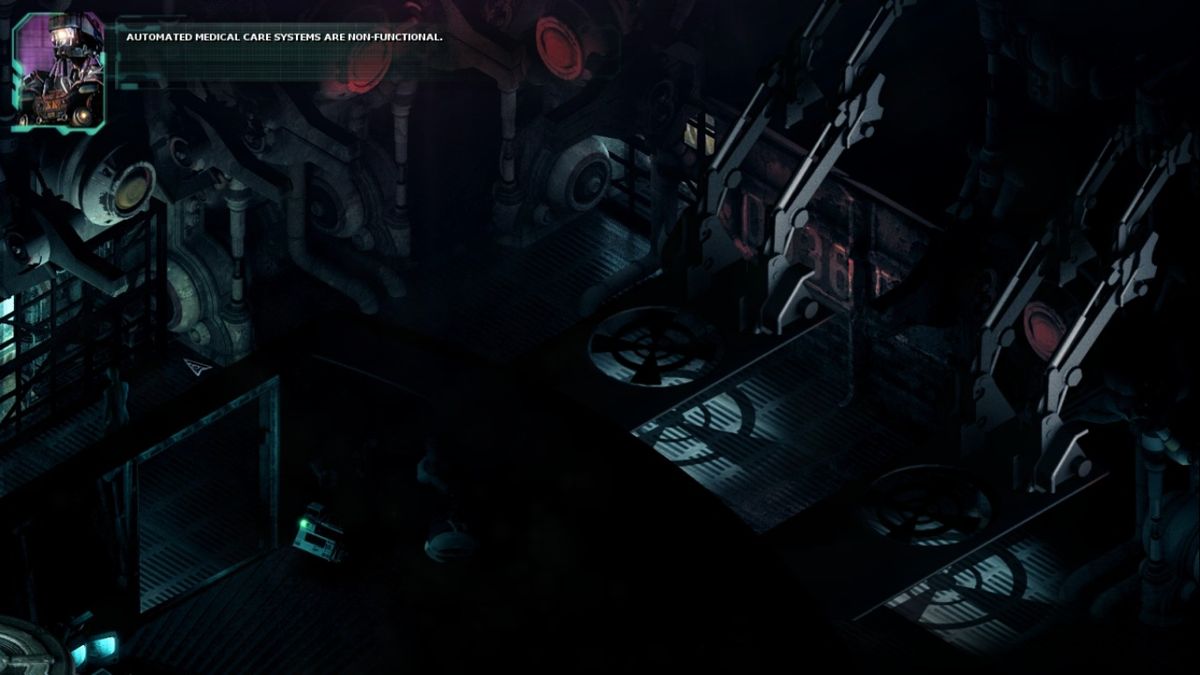 Stasis (Macintosh) screenshot: Traversing through a spaceship or a space station... or some completely unknown place