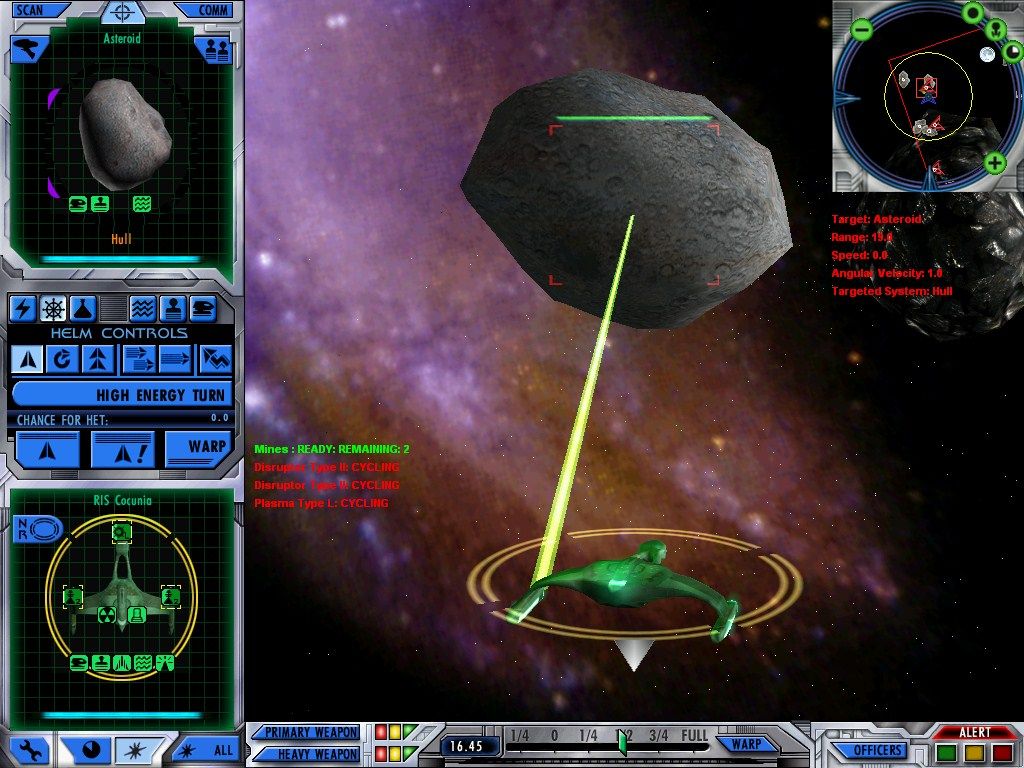 Star Trek: Starfleet Command III (Windows) screenshot: Testing out Romulan disruptors.