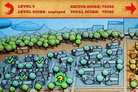 Zombie Ball (iPhone) screenshot: Level selection in campaign mode
