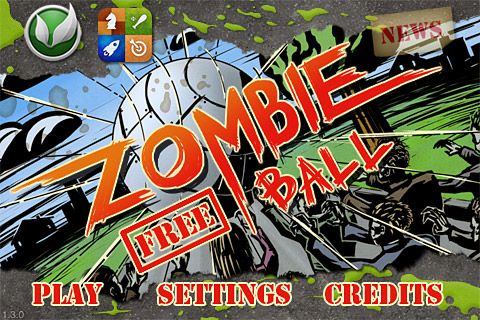 Zombie Ball (iPhone) screenshot: Title screen of the original release