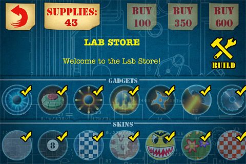 Zombie Ball (iPhone) screenshot: Item shop in free version