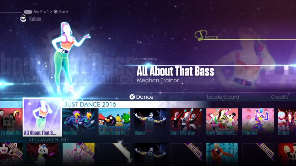 Just Dance 2016 (PlayStation 4) screenshot: Dance Party menu