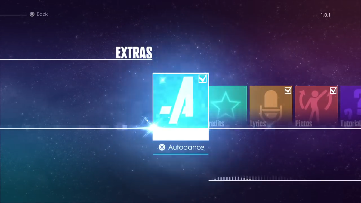 Just Dance 2016 (PlayStation 4) screenshot: Extras menu