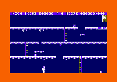 Mr. Freeze (Amstrad CPC) screenshot: A game in progress