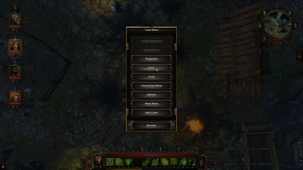 Divinity: Original Sin - Enhanced Edition (Linux) screenshot: In-game menu