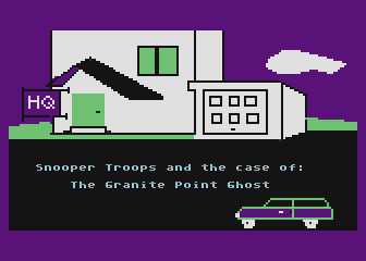 Snooper Troops (Atari 8-bit) screenshot: Title screen