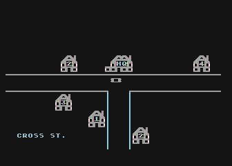 Snooper Troops (Atari 8-bit) screenshot: Ready to roam the streets
