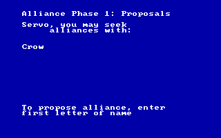 Incunabula (DOS) screenshot: Would you like to form an alliance?