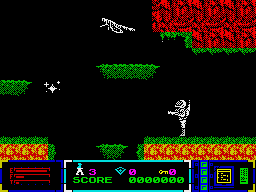 Poseidon: Planet Eleven (ZX Spectrum) screenshot: Big dragonfly