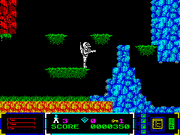 Poseidon: Planet Eleven (ZX Spectrum) screenshot: Jumps time!