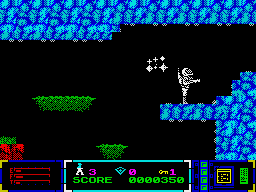 Poseidon: Planet Eleven (ZX Spectrum) screenshot: Enemy teleports behind me