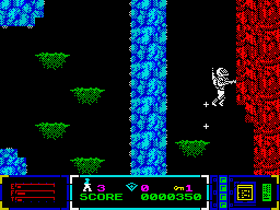 Poseidon: Planet Eleven (ZX Spectrum) screenshot: Go down