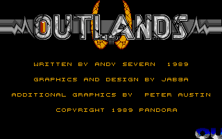 Outlands (Atari ST) screenshot: Title screen / menu