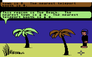 Habitat (Commodore 64) screenshot: The beach.