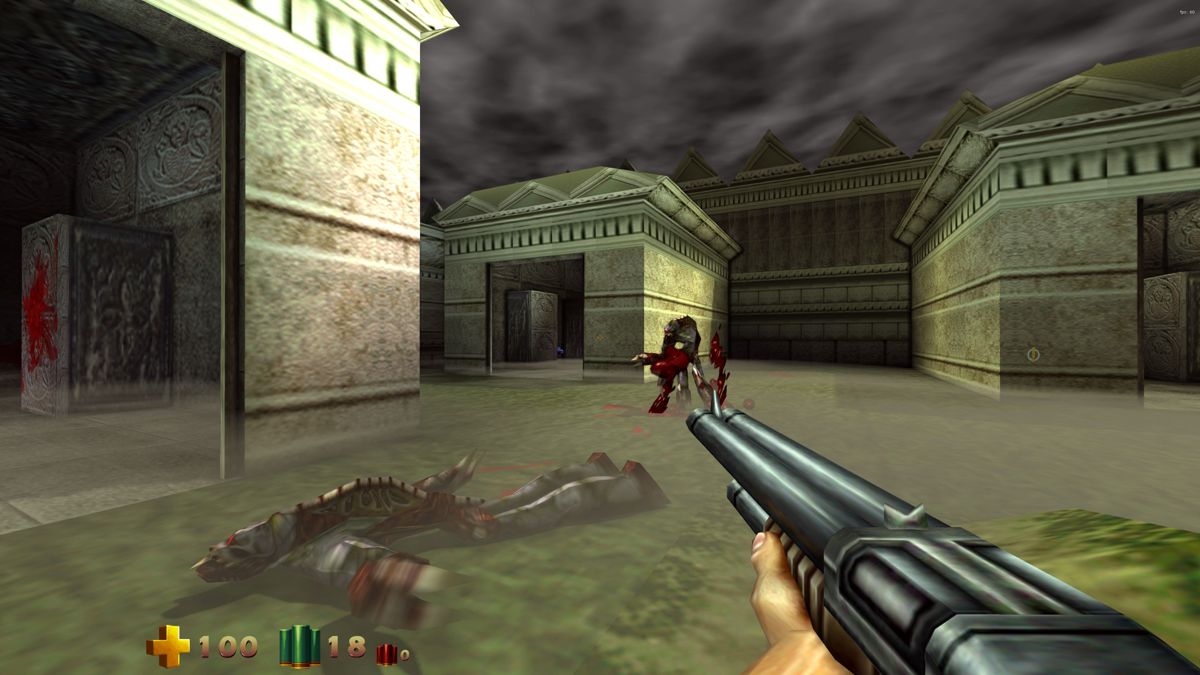 Turok 2: Seeds of Evil (Windows) screenshot: Shotguns, they always come in handy.