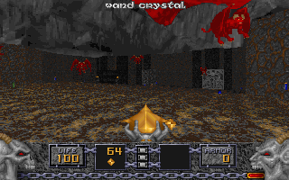 Heretic (DOS) screenshot: Go straight to the safe place!