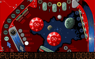 Pinball Dreams (DOS) screenshot: Space table