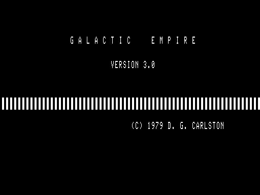 Galactic Empire (TRS-80) screenshot: Title screen.