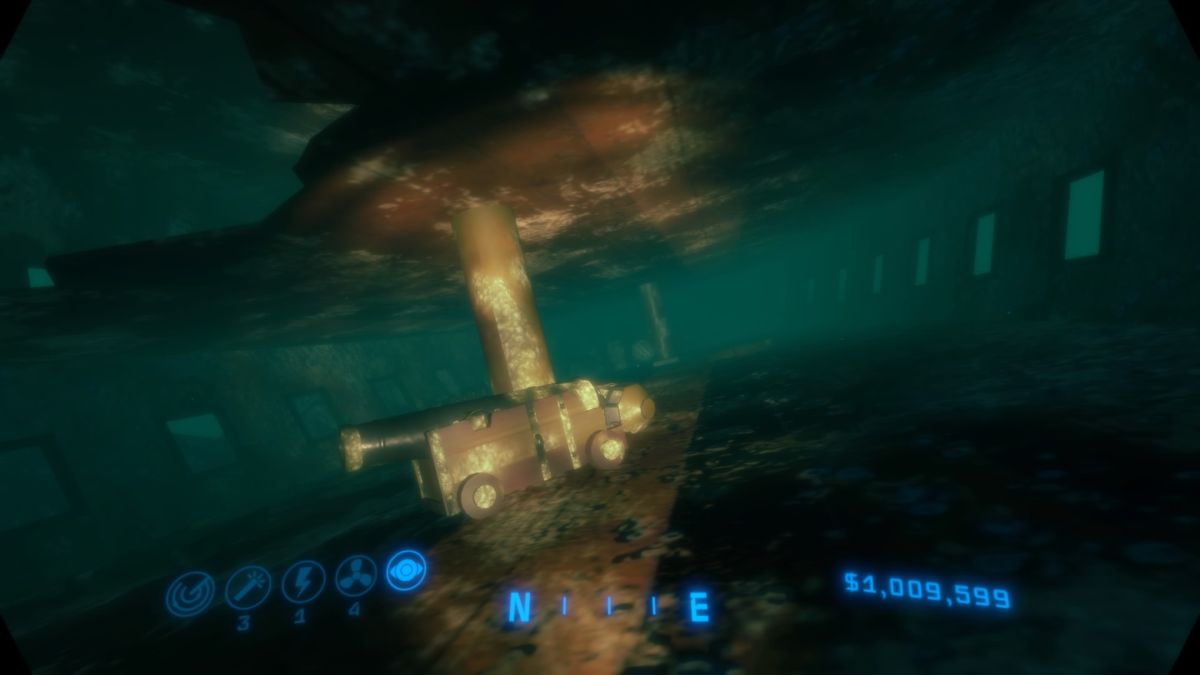 Neptune Flux (PlayStation 4) screenshot: Found a way inside the galleon's cannon deck (TV mode)