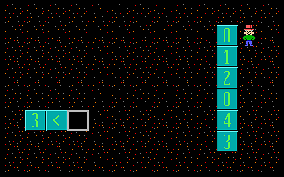 Literki - Cyferki (DOS) screenshot: Put a greater number