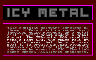 Icy Metal (DOS) screenshot: Description