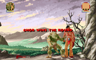Savage Warriors (DOS) screenshot: But he can easily win.