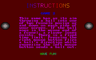 Icy Metal (DOS) screenshot: Game 2 - instructions