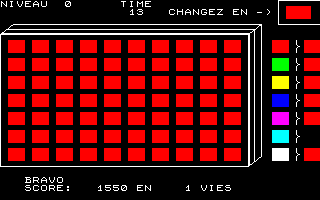 Coloric (Thomson MO) screenshot: Congrats, the board has been filled up!