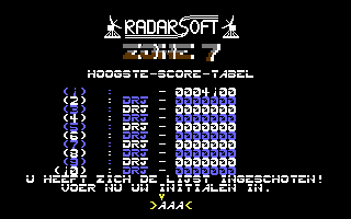Zone 7 (Commodore 64) screenshot: Hi scores