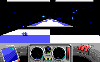 Kosmonaut (DOS) screenshot: 3..2...1... jump!
