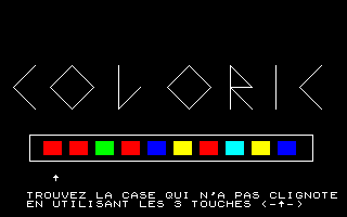 Coloric (Thomson MO) screenshot: A bonus game between levels.