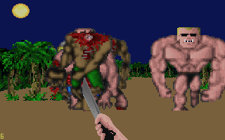 Isle of the Dead (DOS) screenshot: Zombie horde
