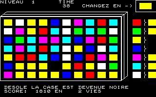 Coloric (Thomson MO) screenshot: Game Over!