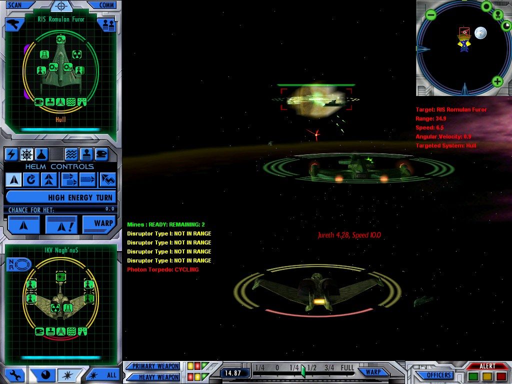 Star Trek: Starfleet Command III (Windows) screenshot: A mission from the Klingon campaign