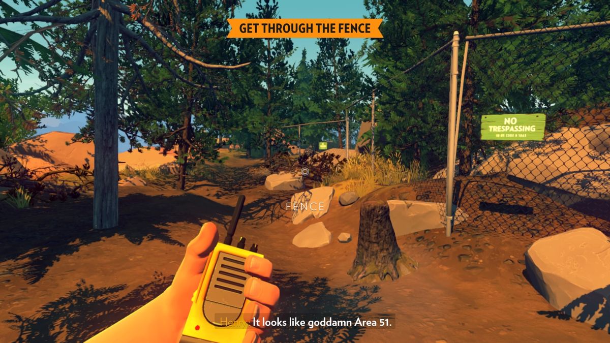 Firewatch (PlayStation 4) screenshot: Got really curious about what's hidden on the other side of this fence