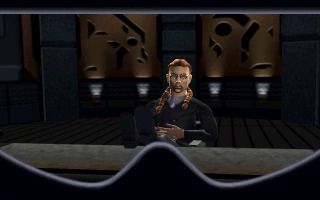 Cyberia (PlayStation) screenshot: Talking to Devlin on a vid-con