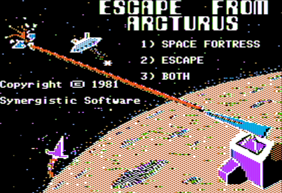 Escape from Arcturus (Apple II) screenshot: Title Screen