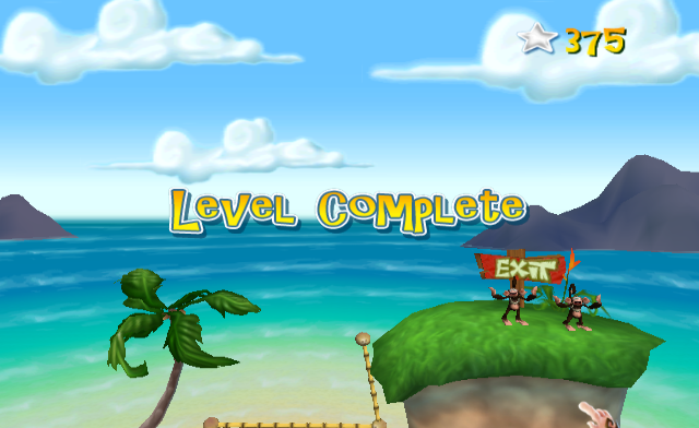 Tiki Towers (Wii) screenshot: Level completed