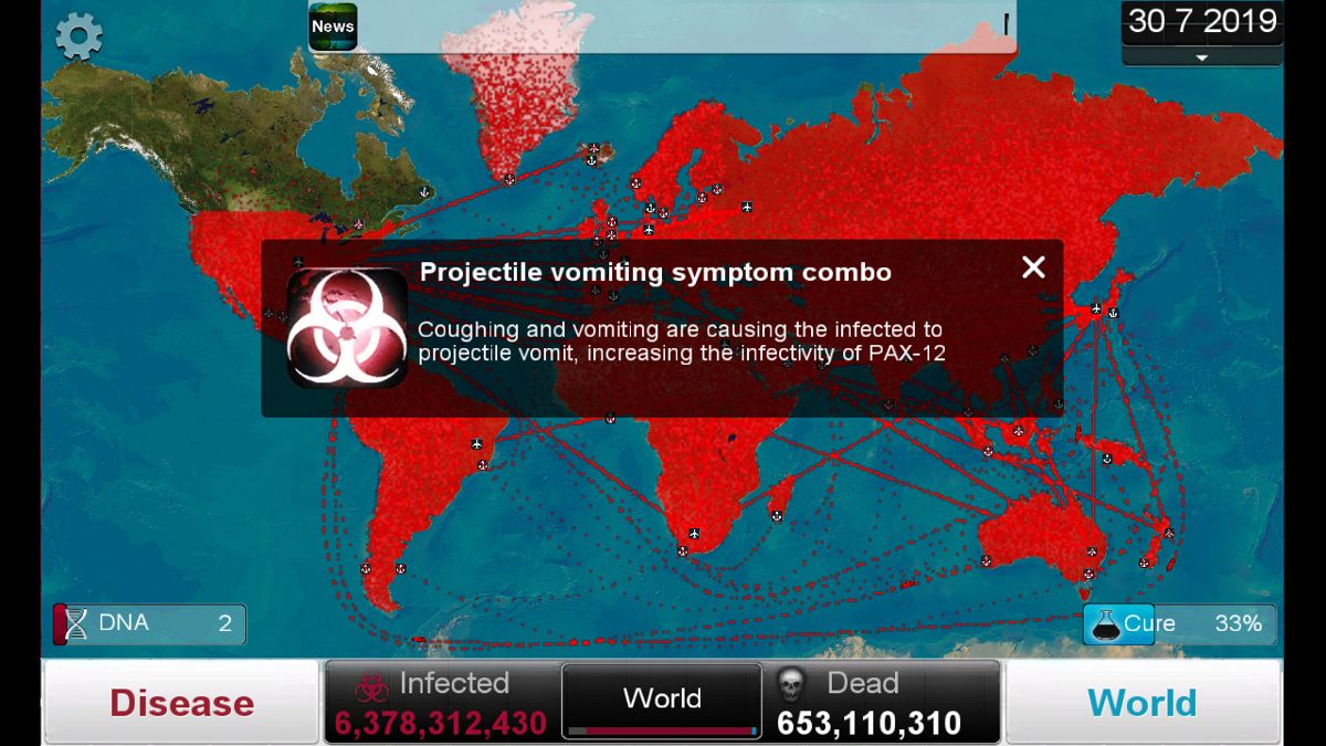 Plague Inc. (Windows Phone) screenshot: Disease: the kind you clean up with a mop and bucket