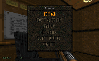 Chasm: The Rift (DOS) screenshot: Main menu
