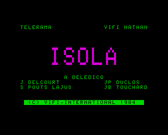 Télérama N°1 (Alice 32/90) screenshot: (Isola) Title Screen