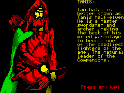 Heroes of the Lance (ZX Spectrum) screenshot: Archer, needed in almost every RPG team