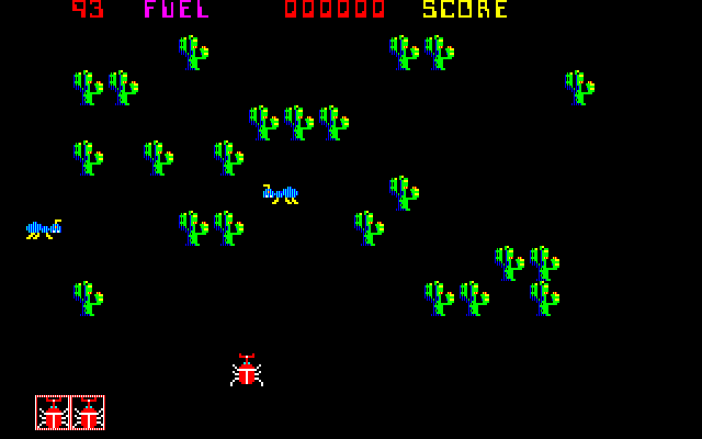 Bug Attack (PC-88) screenshot: First stage