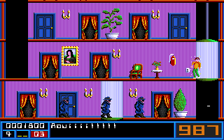 Mission Elevator (Amiga) screenshot: Zapped by electricity