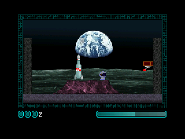 Phantomas PC (Windows) screenshot: Landing on another planet or star.